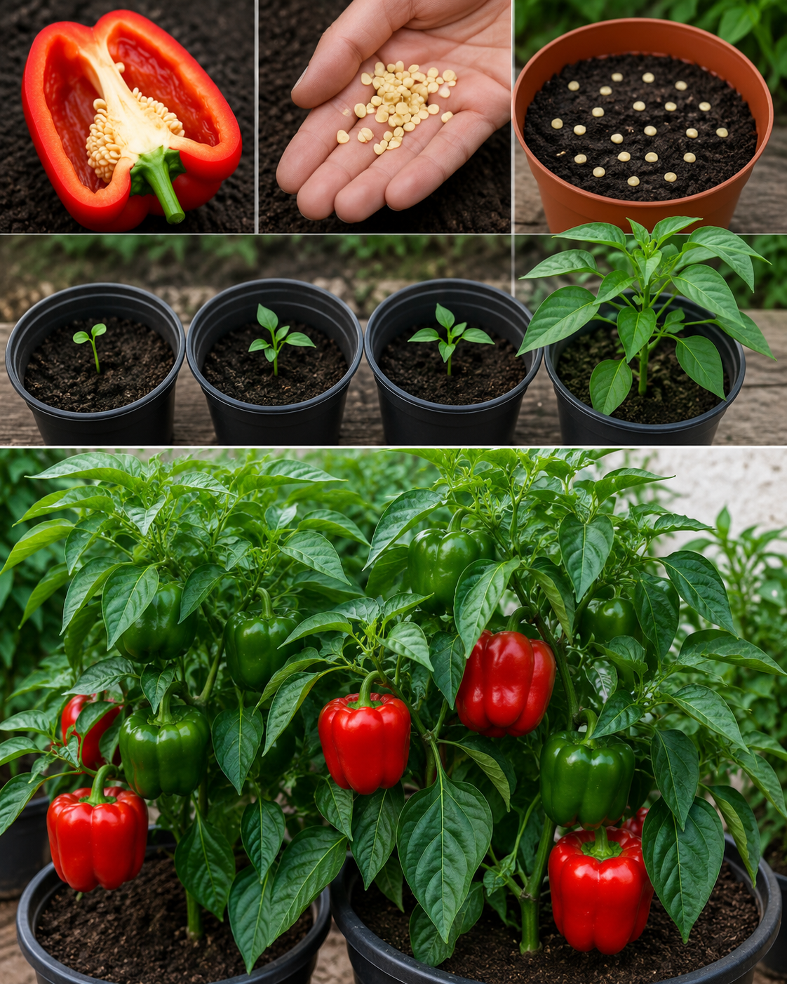 🌶️ Convierte unas Semillas en una Planta Llena de Pimientos