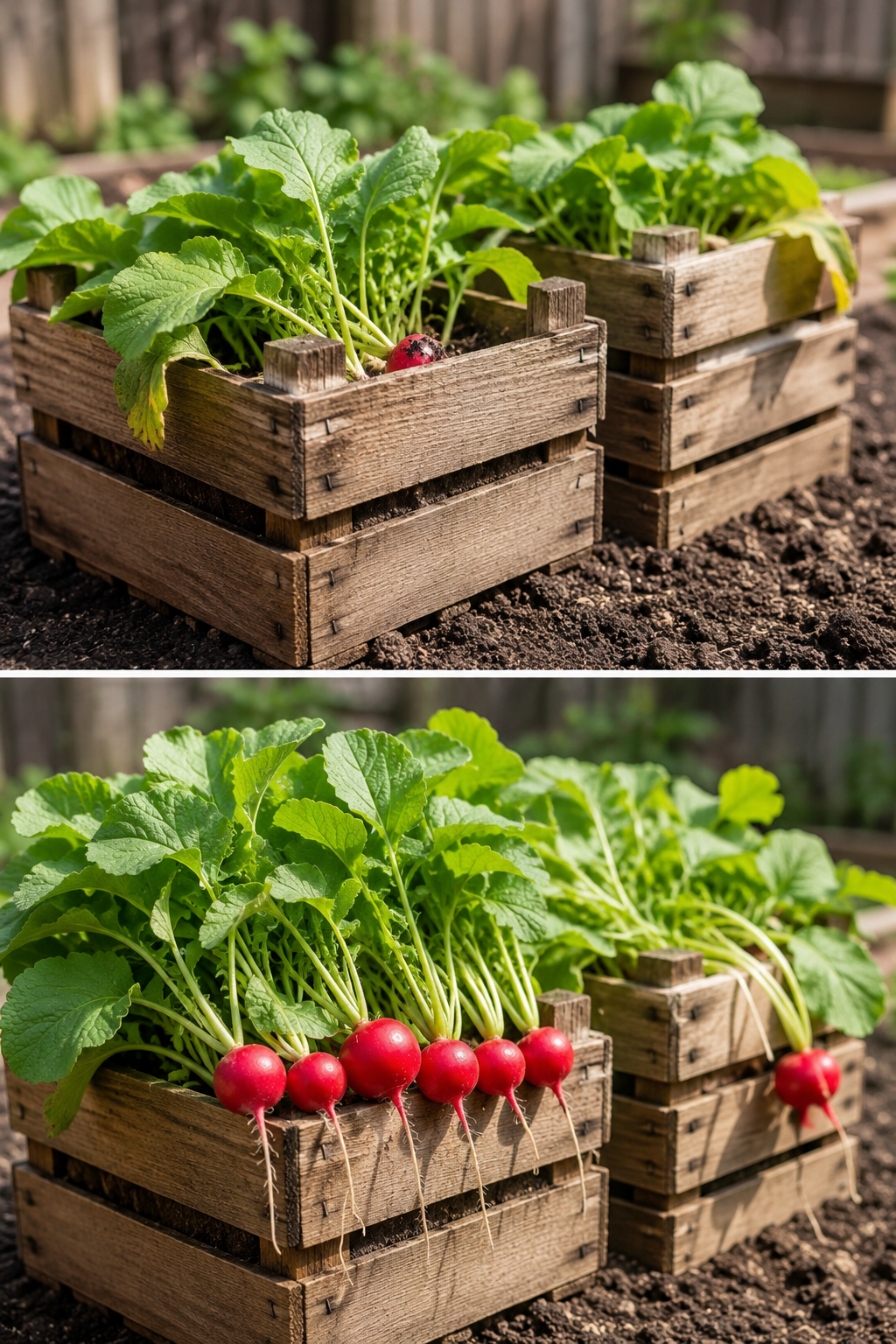 Aumenta tu cosecha: el sistema de cajas para cultivar rábanos grandes, crujientes y listos en pocas semanas