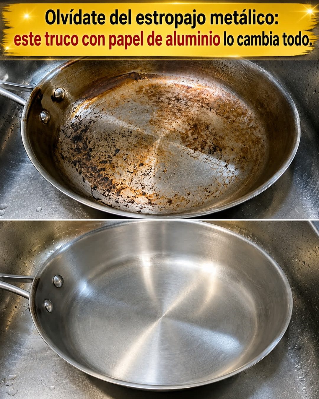 Olvídate del estropajo metálico: este truco con papel de aluminio lo cambia todo.
