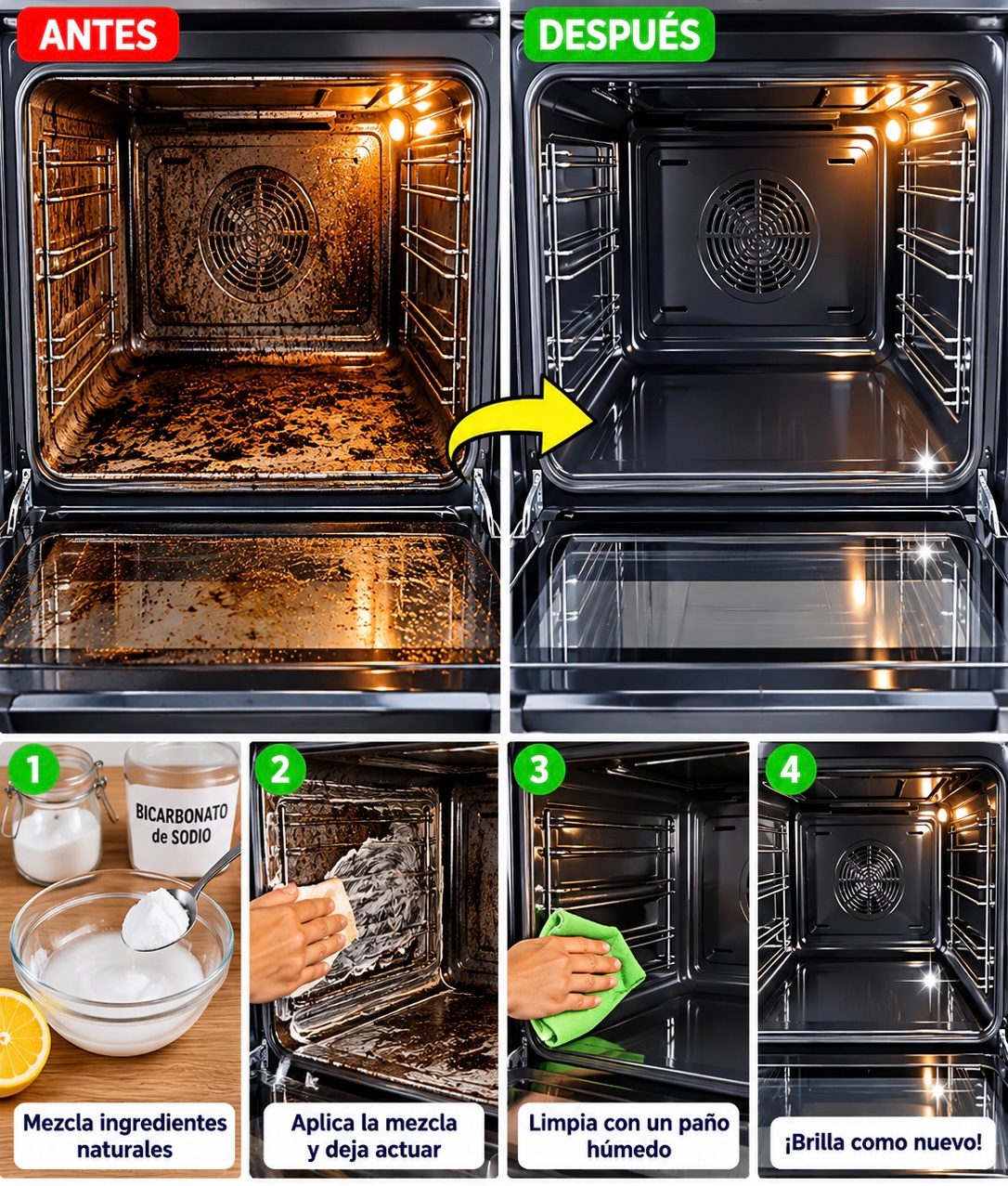 El Truco Casero para Limpiar el Horno y Dejarlo Impecable sin Esfuerzo