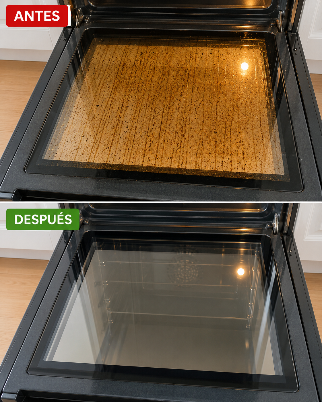 Cómo limpiar el cristal interior del horno y eliminar la grasa quemada