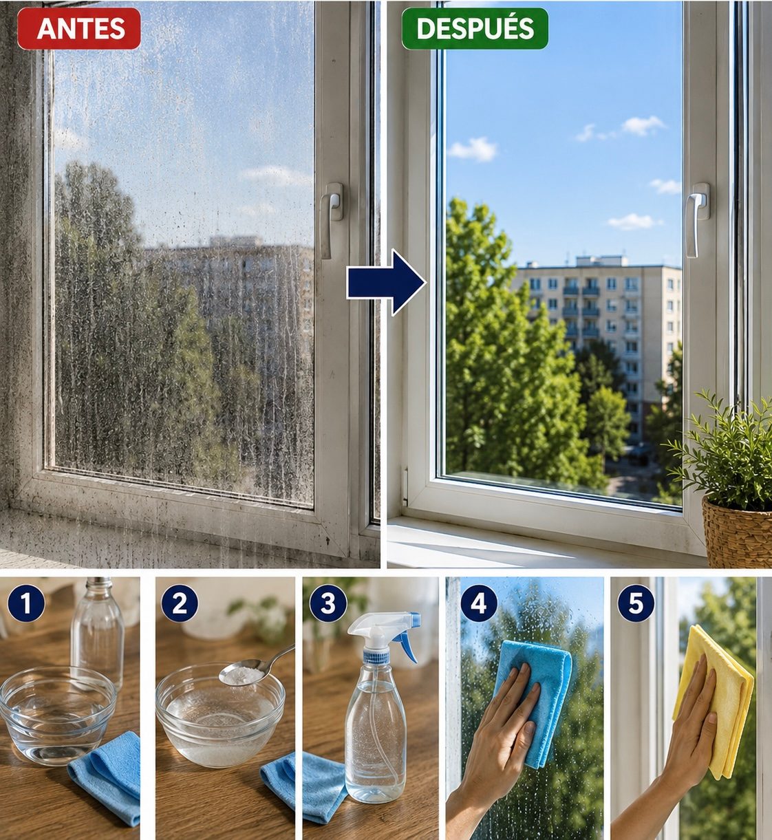 El Truco para Limpiar las Ventanas y Dejarlas sin Marcas