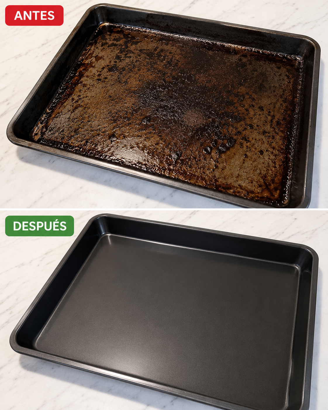 Cómo Devolver el Aspecto Limpio a una Bandeja Llena de Grasa Quemada