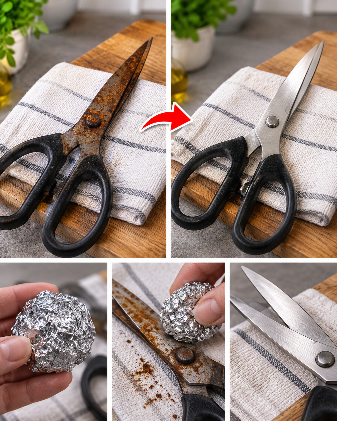 ¿Tus utensilios tienen óxido? Prueba este método con papel de aluminio
