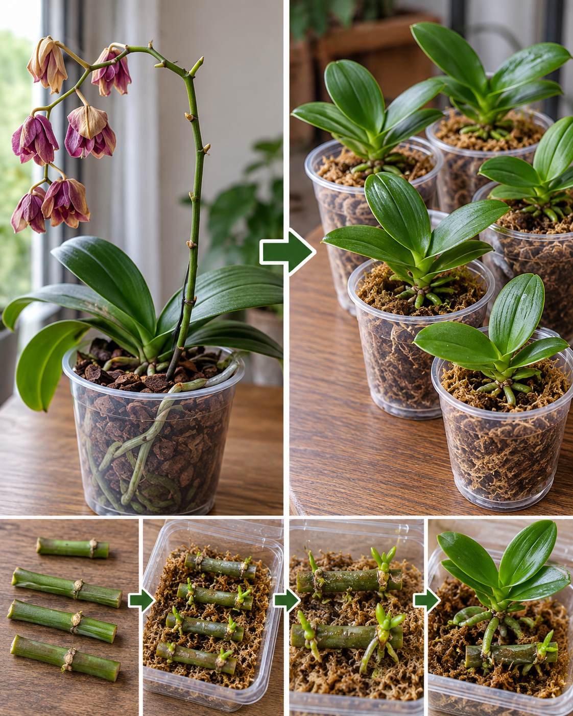 El Método para Propagar Orquídeas Usando Trozos de Tallo