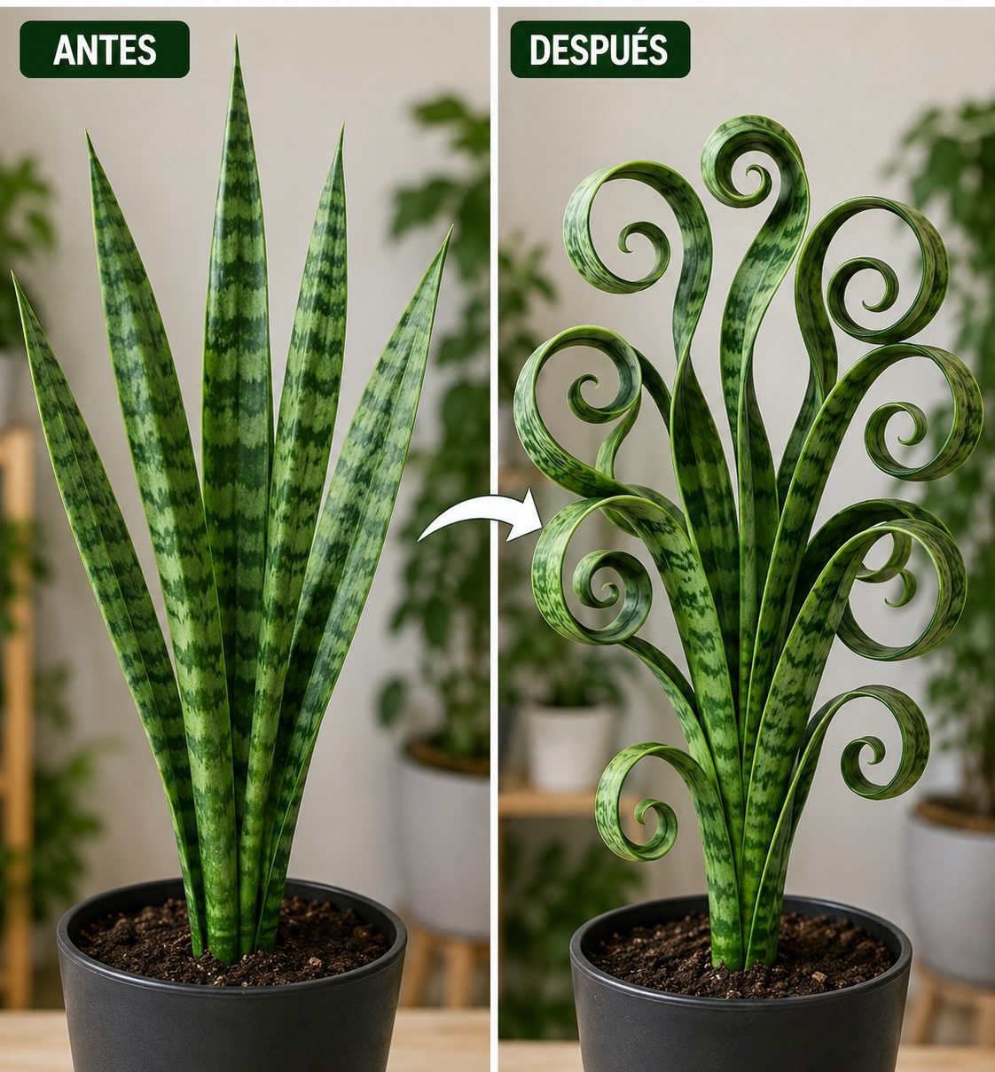 El Truco para Dar Formas Increíbles a las Hojas de tu Sansevieria