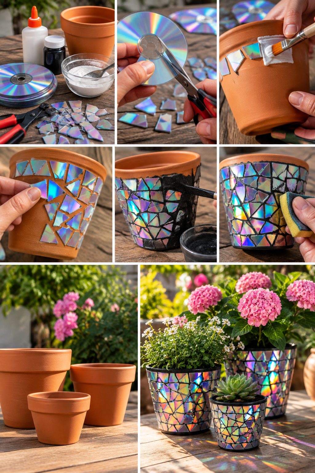 Haz estas macetas brillantes para transformar tu terraza