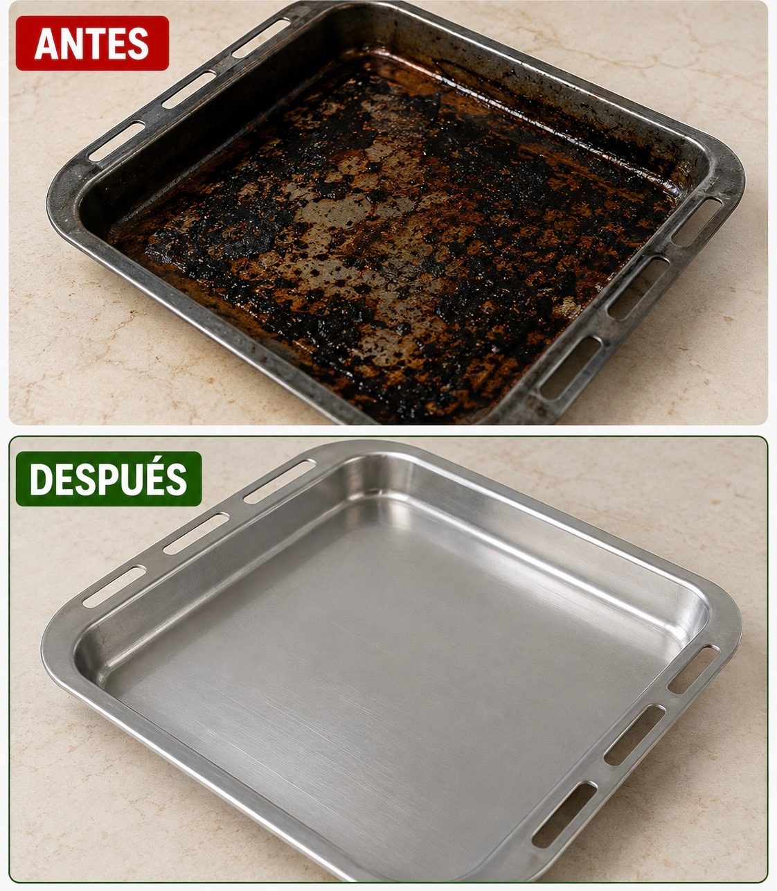 Cómo Limpiar Bandejas Quemadas y Eliminar la Grasa Incrustada