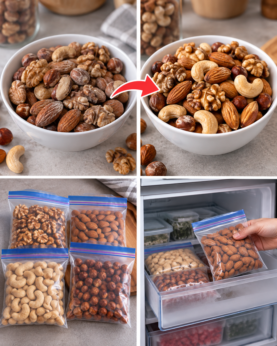 MEl Truco del Congelador para Mantener los Frutos Secos Frescos por Más Tiempo