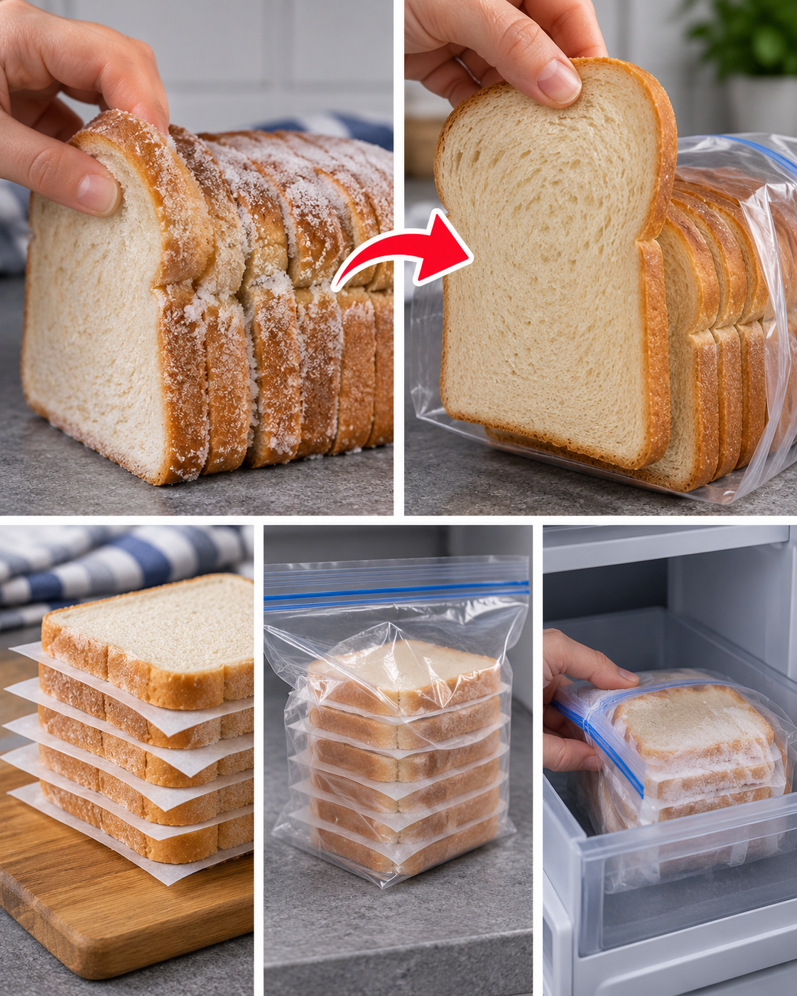 El truco para guardar pan en el congelador sin que las rebanadas se peguen