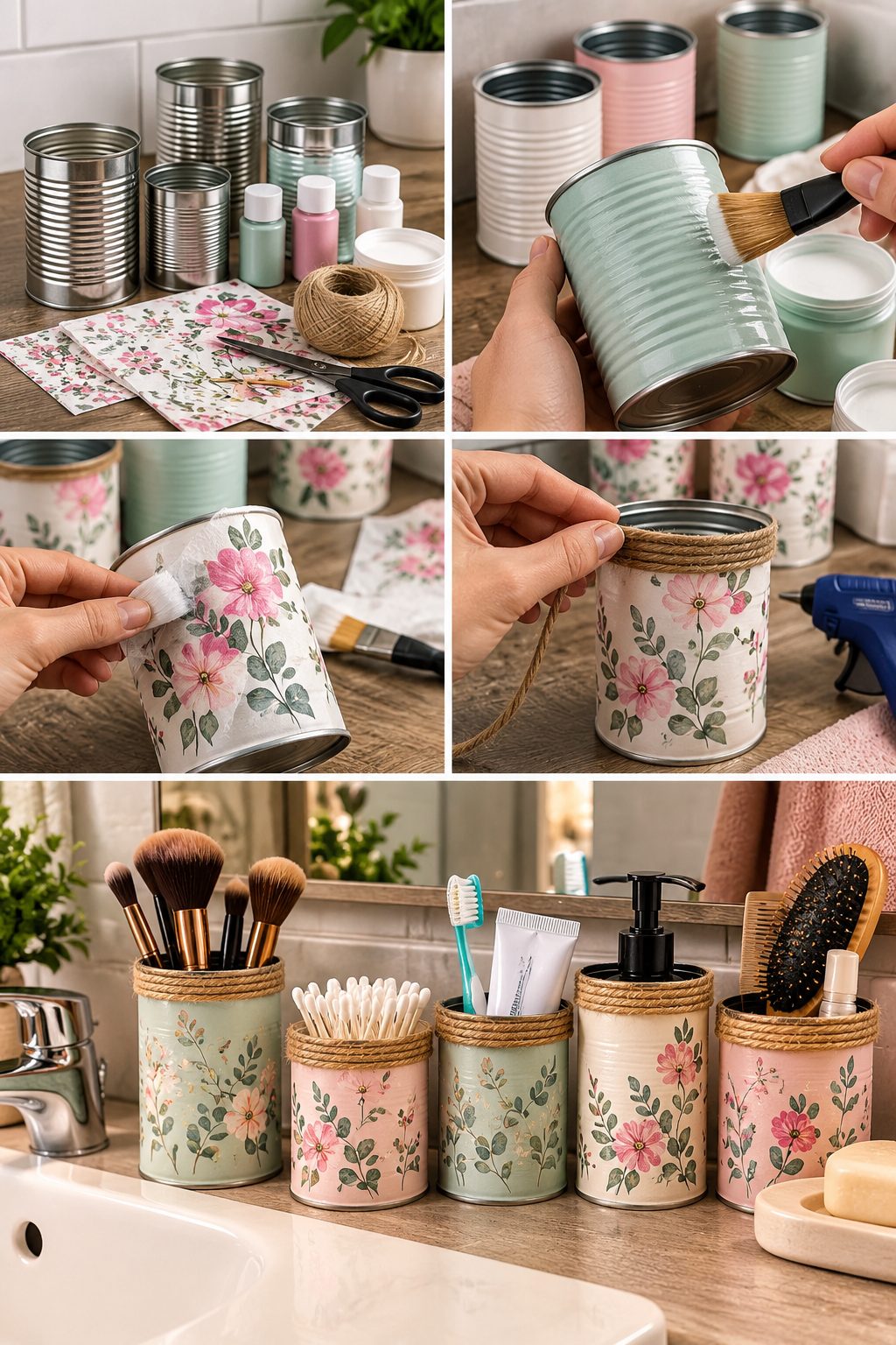 Convierte latas vacías en prácticos accesorios para mantener todo limpio