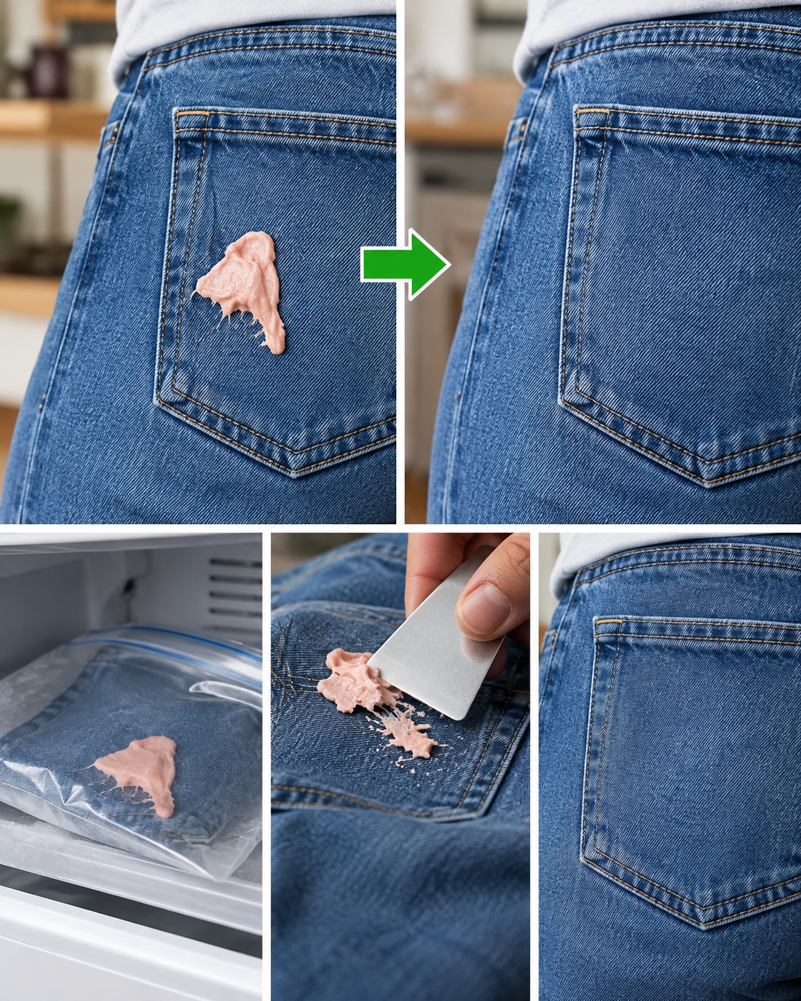 Un truco sencillo para quitar chicle pegado de tus prendas