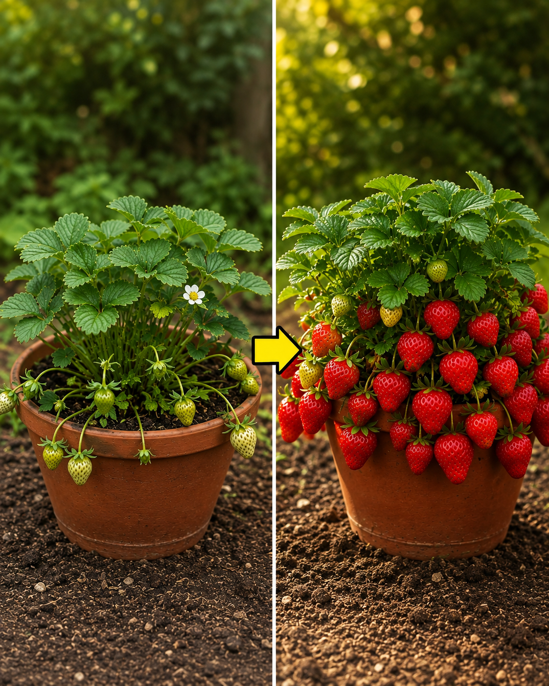 El Secreto para que una Planta de Fresa se Llene de Frutos