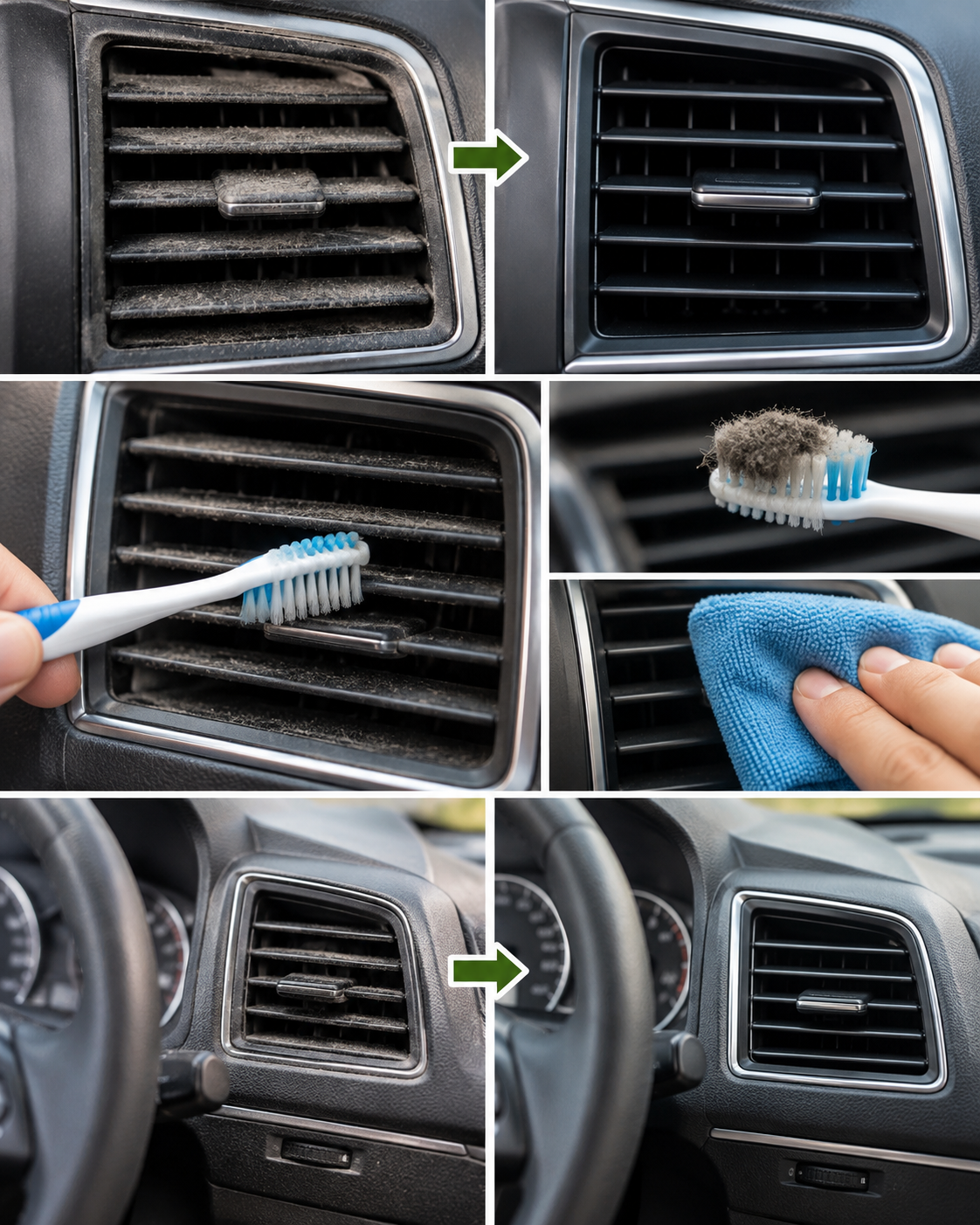 ¿Rejillas del auto llenas de polvo? Prueba este truco con un cepillo de dientes