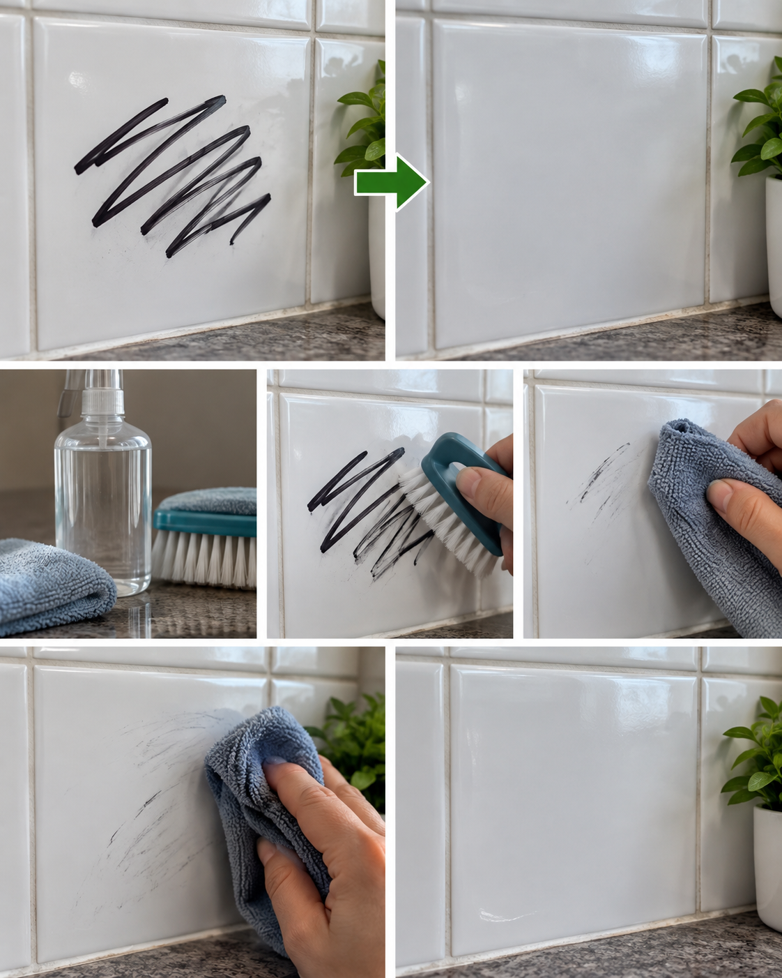 Azulejos manchados con marcador permanente: prueba esto antes de limpiar a fondo