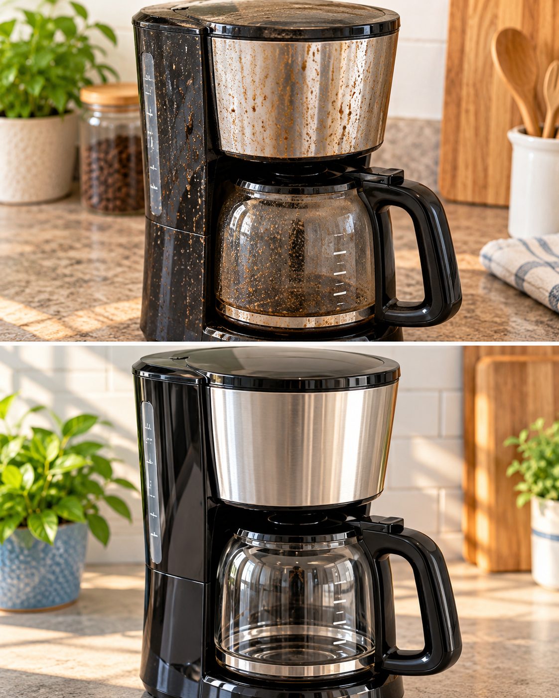 El truco para limpiar una cafetera por fuera y eliminar las manchas secas