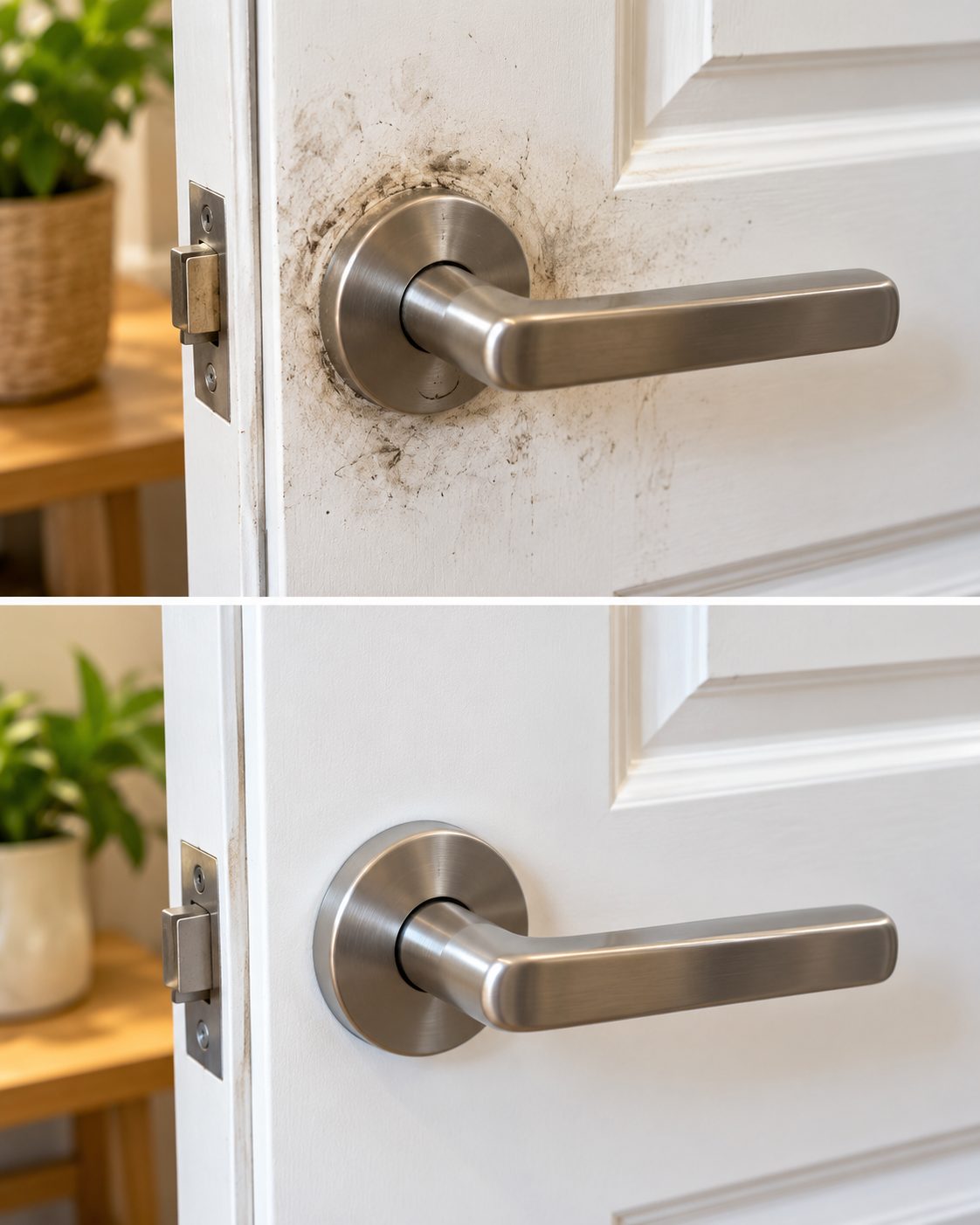 Cómo limpiar una puerta blanca y eliminar las manchas alrededor de la manilla